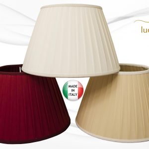 Paralume coprilampada classico per lampada in tessuto tipo Juta con rifinitura Tronco cono, cm 60 produzione propria made in Italy 