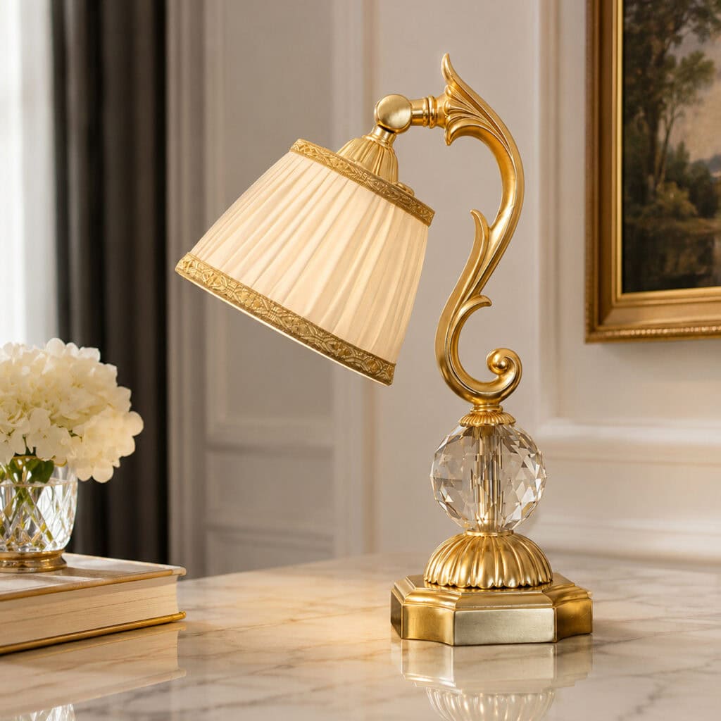 Lampada da scrivania classica con paralume
